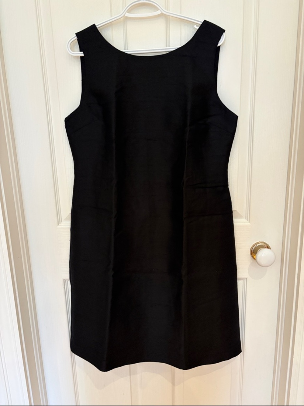Talbots Black silk and wool taffeta Sleeveless Sheath Dress, size 14 NWT
